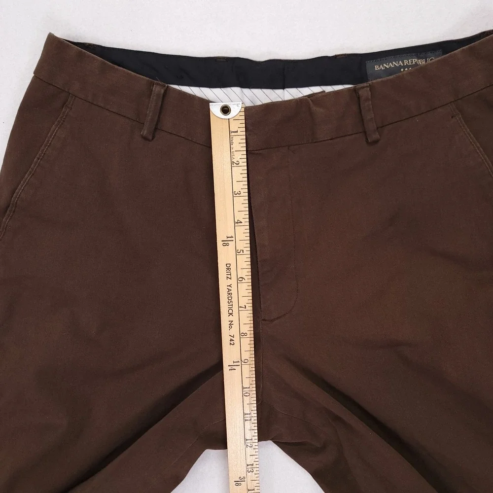Banana Republic Mens Emerson‎ Straight Chino Pants 35x27.5 Brown Cotton Stretch